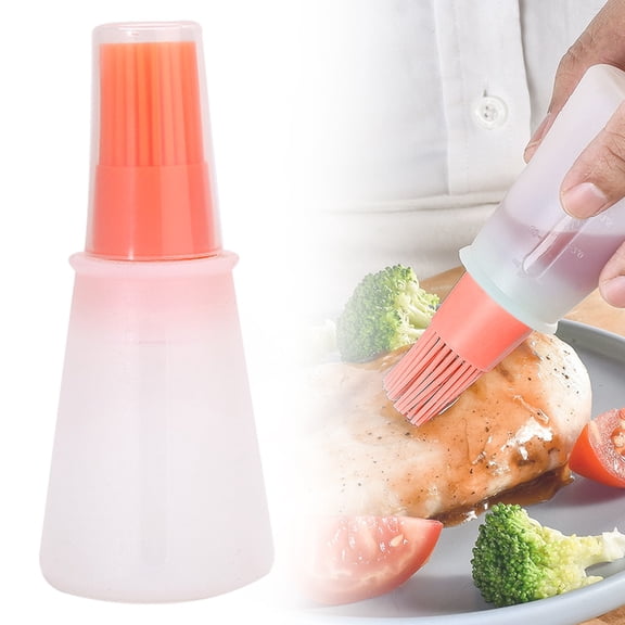 Clearance Silicone Oil Dispenser with Integrated Basting Brush, Transparent Bottle, Heat-Resistant, 6 Vibrant Colors, for Cooking, Grilling & Baking