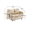 thumbnail image 4 of Convertible Sleeper Sofa Bed, Modern PU Leather Upholstered Loveseat with Pull Out Bed, Small Futon Sofa Bed with Headboard, 2 Pillows and Side Pockets for Living Room Bedroom, Camel, 4 of 7