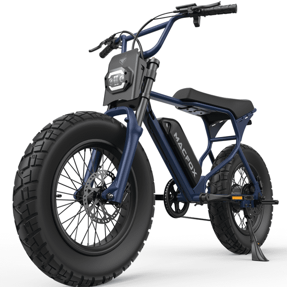 MACFOX X7L Electric Bike for Adults, 750W Motor, 20 MPH, 35-Mile Range, 48V 13Ah Removable Battery, 20x5.0 Fat Tire Electric Bike, Hydraulic Brakes, Fits Riders 5'3"–6'6", City Commuter Ebike(Bule)