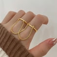 thumbnail image 3 of Double Finger Chain Ring Stackable Adjustable Unisex Two Layers Chain Opening Ring Jewelry Gifts, 3 of 8