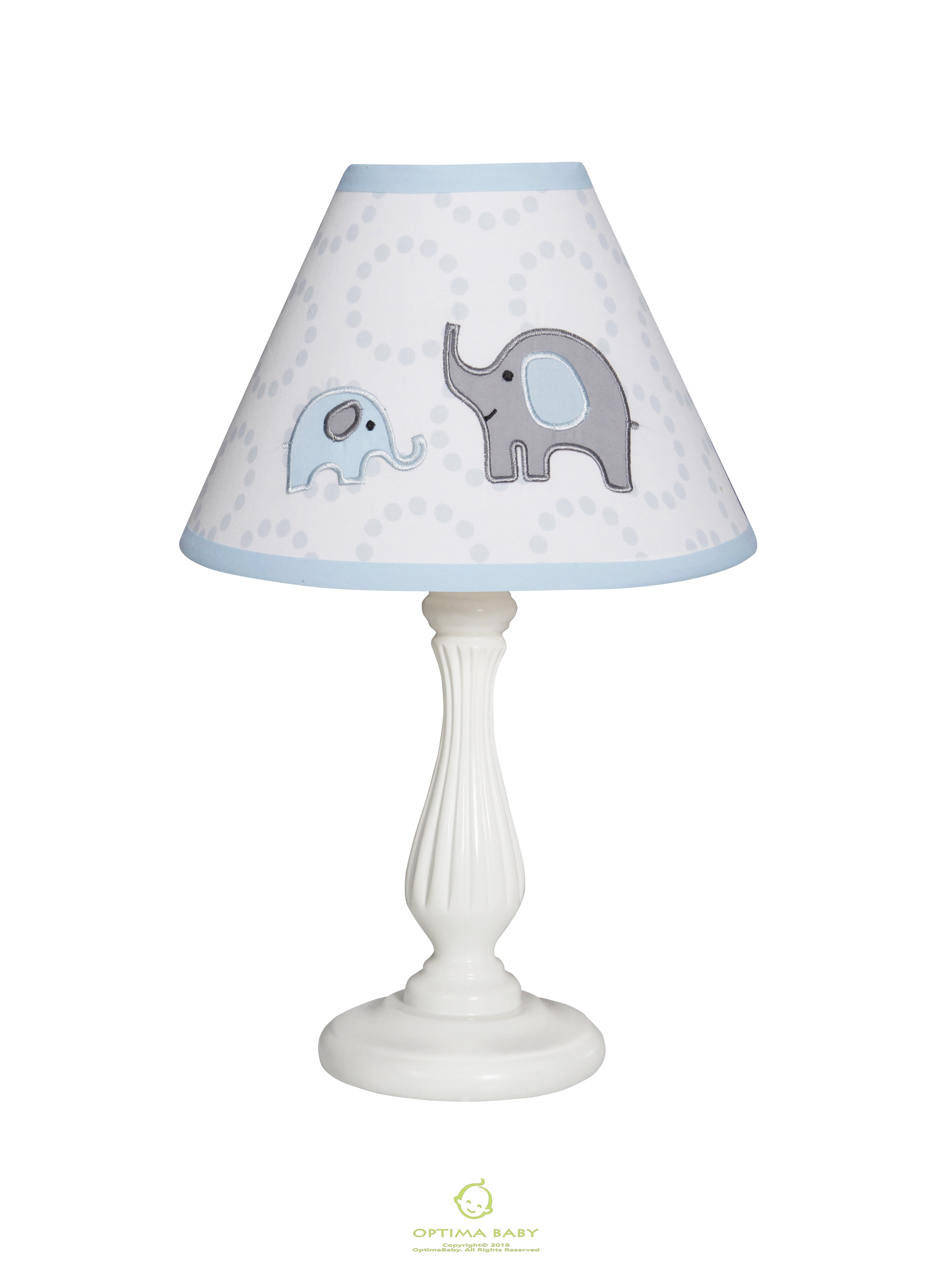 OptimaBaby Blue Grey Elephant Lamp Shade Without Base
