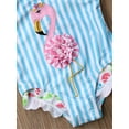 thumbnail image 5 of Aunavey Kids Toddler Baby Girl One Piece Swimsuit Beach Wear Striped Flamingo Tassels Swimwear Bathing Suits 0-7T, 5 of 6
