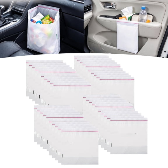 Self-Sealing Mini Trash Bags for Cars, Desk & Small Spaces,40/60/100PCS Easy Stick-On Disposable Car Trash Bags (40PCS)