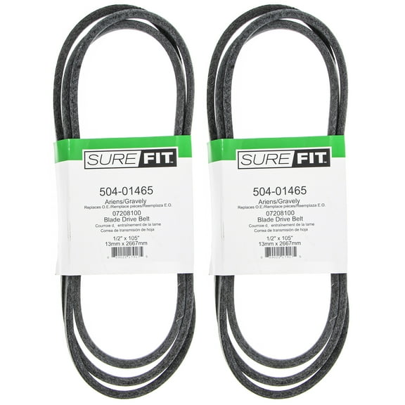 SureFit Deck Drive Belt 07208100 Ariens 42" 48" 60" Deck Rotary Mower 2PK