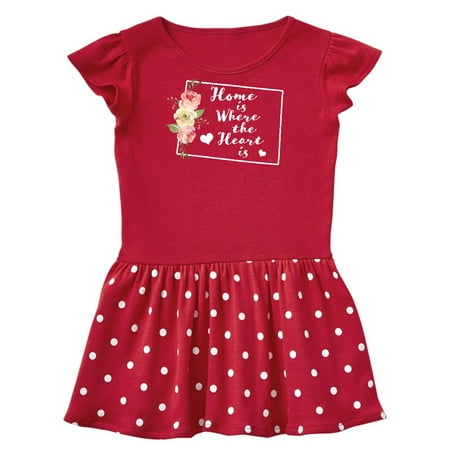 

Inktastic Colorado Home is Where the Heart is with Watercolor Floral Gift Toddler Girl Dress