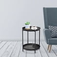 thumbnail image 6 of Outdoor Side Table 2-Tier Round End Table Black, 6 of 13