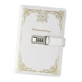 thumbnail image 1 of Abbracc Diary with Lock PU Leather Lockable Locking Journal for Business Home Adults White, 1 of 9