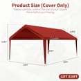 thumbnail image 2 of Pakunoda 12' X 20' Carport Canopy Replacement Cover, Portable Car Garage Shelter Party Top Tent with 34PC Ball Bungees, Red (Only Cover, Frame Not Included), 2 of 8