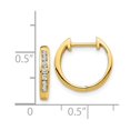thumbnail image 2 of Auriga Fine Jewelry 14K Yellow Gold Polished Diamond Hinged Hoop Earrings for Women, 2 of 5