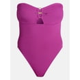 thumbnail image 6 of Time and Tru Women's and Women's Plus Cut Out Bandeau One Piece Swimsuit, Sizes XS-3X, 6 of 6