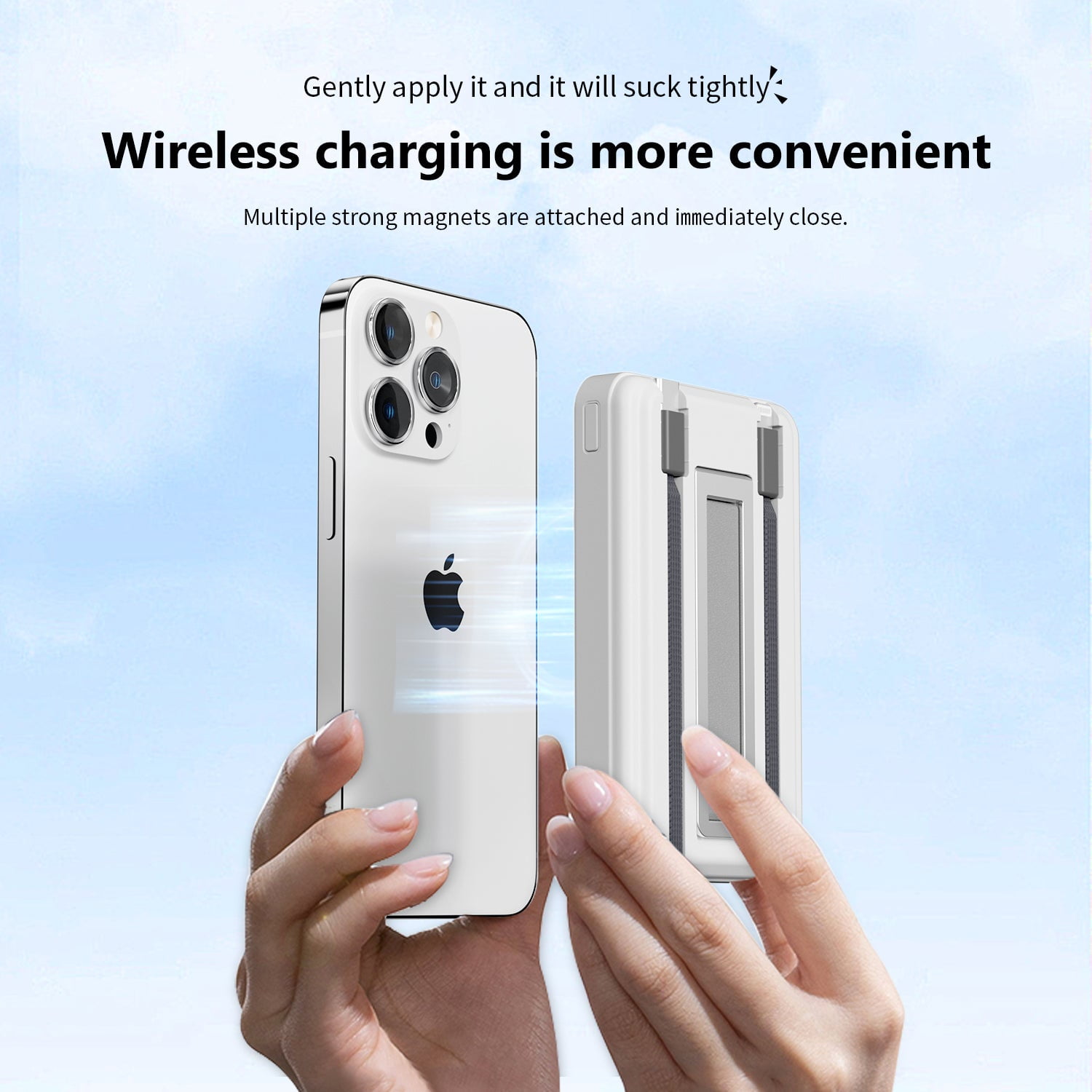 10000mAh Magnetic Battery Wireless Power Bank,20W Fast Charging Portable Charger,3-in-1 Wireless Charger Built-in Cables foriPhone 16. 15.../Samsung/iPad4