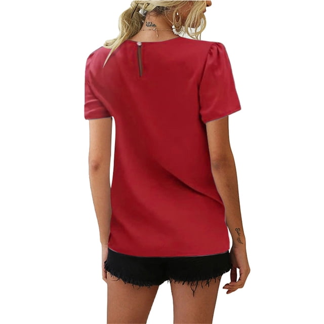 Camiseta holgada de manga corta Sonducket para mujer informal verano regalo rojo XXL