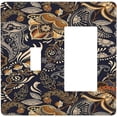 thumbnail image 1 of Nadoabtm Outlet Covers Paisley Pattern Flower Cashew Flower Plant 1 Toggle 1 Rocker Combination Decorative Wall Plate Light Switch Cover Plate Electrical Switch Plates for Bedroom Home Decor, 1 of 8