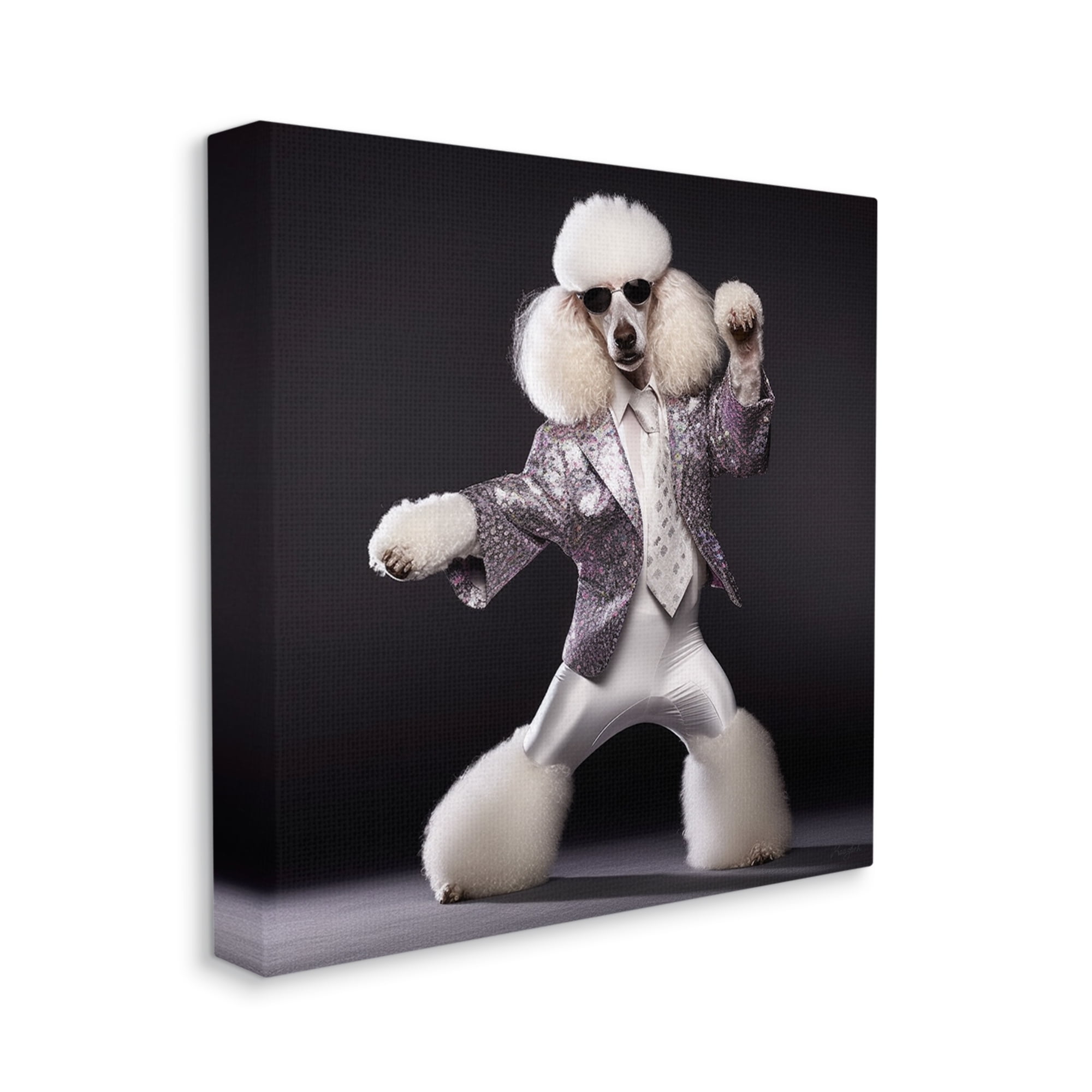 Stupell Industries Poodle Dancing Portrait Animals & Insects Painting Gallery Wrapped Canvas Art Print Wall Art, 24 x 24