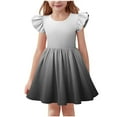 thumbnail image 2 of JUSLIO Dresses for Girls Flying Sleeve Dresses Print Crew Neck Short Sleeve Casual Dress Size 3 Y, 2 of 7