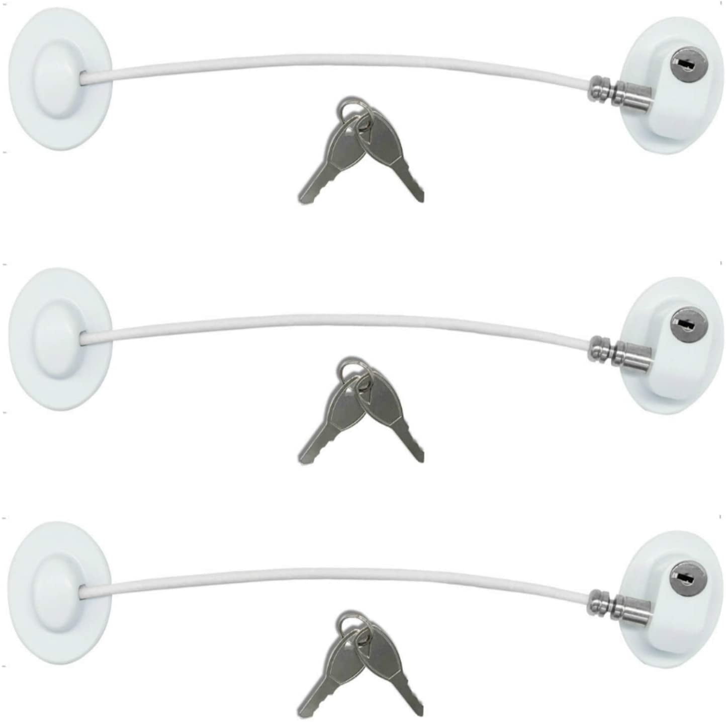 2 Pack Refrigerator Lock with 4 Keys, Refrigerator Lock Dorm Freezer Door Lock and Child Safety