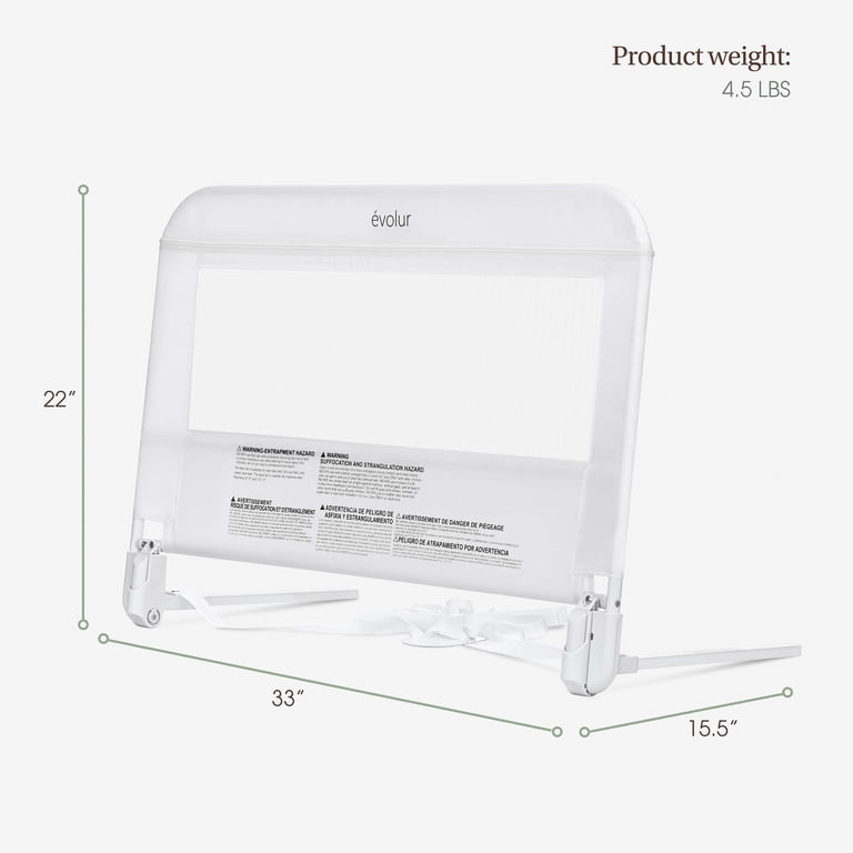 Evolur Snooze Shield Swing-Down Bed Rail, 33 inches photo 3