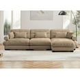thumbnail image 2 of Super Comfort Oversized Modular Velvet Sectional Sofa Couch with Movable Ottoman,Corner Sectional with Bolstered Armrests, Deep Seat Cloud Couch, Convertible L Shaped Couch for Living Room, Camel, 2 of 8