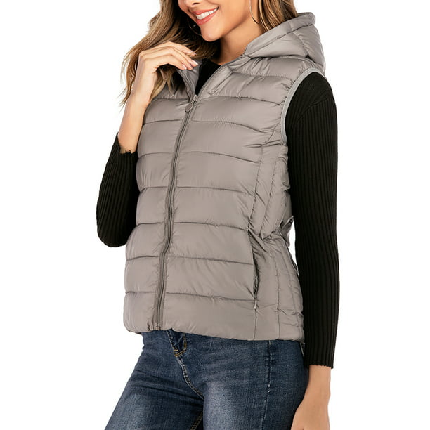 Women Plus Size Lightweight Water-Resistant Packable Down Vest Gilet ...