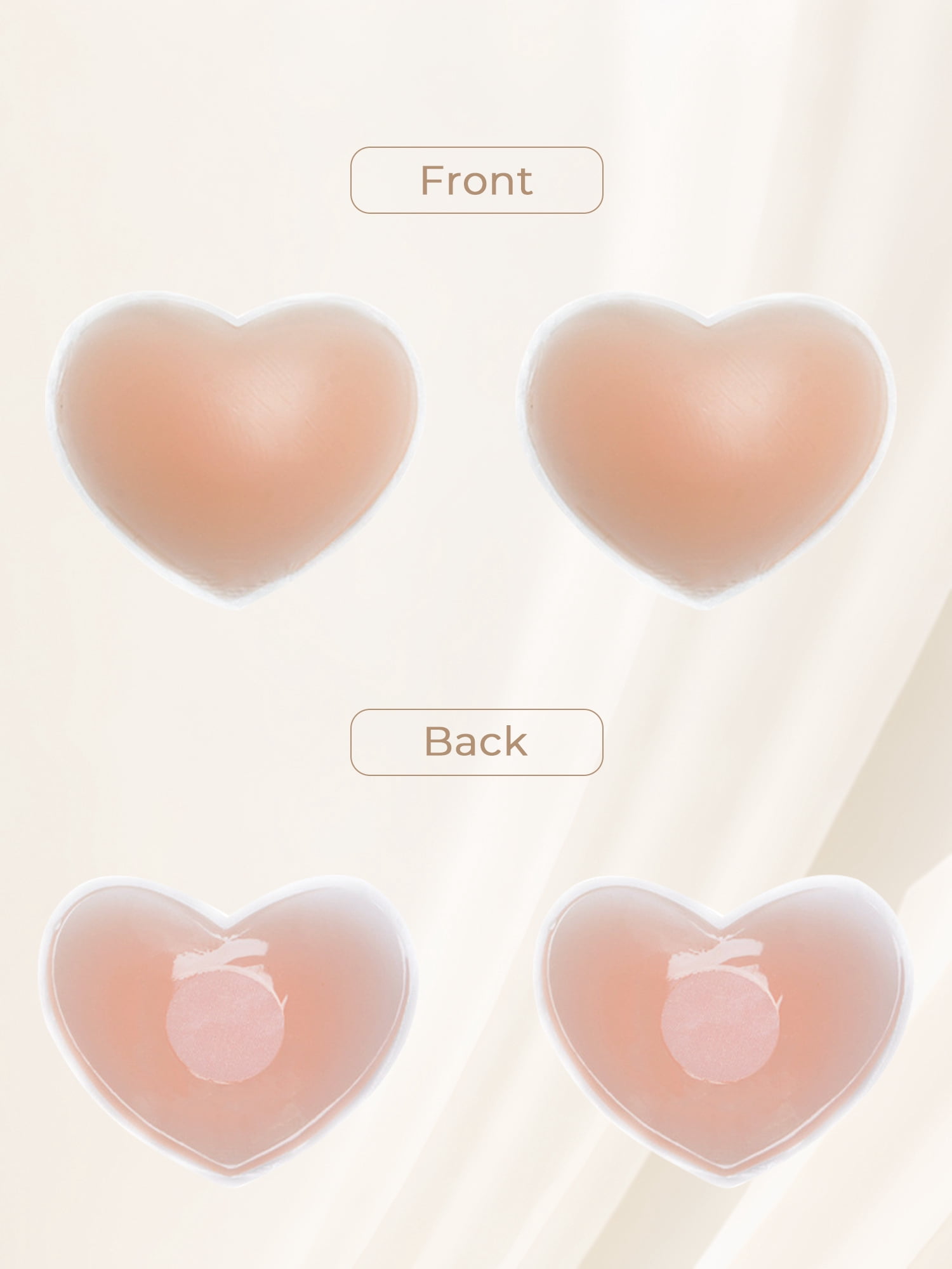 Unique Bargains Women's Nipple Covers Adhesive Bras M 6 Beige Heart
