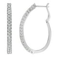 thumbnail image 2 of 10kt White Gold 1ct TDW Diamond Hoop Earrings (I-J,I2-I3), 2 of 7
