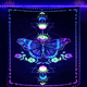 thumbnail image 5 of Tapiz de calavera psicodélica luminosa fluorescente con diseño de calavera para decoración del hogar, tapiz decorativo para fiestas, 5 of 6