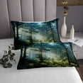 thumbnail image 3 of Erosebridal Jungle Scenery Coverlet Set Twin, Nature Landscape Bedding Set, Mystic Pine Room Decor, 3 of 5