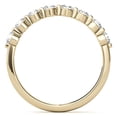 thumbnail image 4 of Solitaire Brilliance 2.7mm Round Cut Moissanite Diamond Single Shared Prong Stackable Band, 8 Stone Half Eternity Ring for Women 10K Yellow Gold, Ring Size 8, 4 of 7