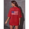 thumbnail image 4 of KimSoong USA Shirt American Flag Shirts Women Oversized 250 Years Patriotic T-Shirts Casual America Flag Print Tee Tops, 4 of 6