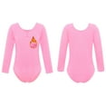thumbnail image 6 of HULIJA Fleece-Lined Dance Leotard Solid Color Long Sleeve Ballet Gymnastics Bodysuit for Kids Girls Pink 150, 6 of 7