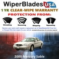 thumbnail image 2 of 2000 Mercury Sable Beam Wiper Blades Wipers w/1yr Warranty (Set of 3) w/Rear Wiper, 2 of 5