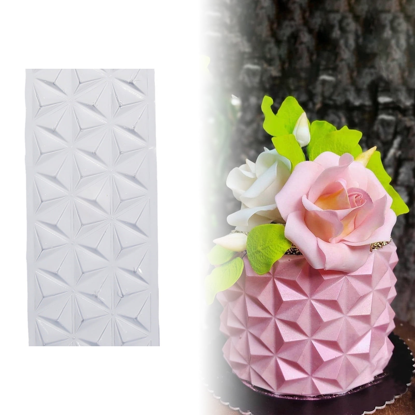3D Diamond Pattern Cake Stencils Cake Decorating Tool Plastic Lace Cake  Border Mould Template DIY Chocolate Mousse Mold Bakeware