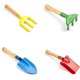 thumbnail image 2 of 5 Piece 8" Kids Gardening Tools, Made of Metal with Sturdy Wooden Handle, Safe Beach Sandbox Toy Gardening Equipment, 2 of 4