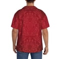 thumbnail image 7 of Goofa Vintage Burgundy Printed Men's Casual Short-sleeved Shirt,Lightweight Breathable Button-down,Summer Casual men's top,Versatile Fashion shirt-Medium, 7 of 7