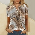 thumbnail image 3 of Cameland Women Summer Casual Short Sleeve T-Shirt Button Round Neck Pullover Blouse Tops, 3 of 5