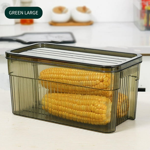 Baúles de almacenamiento, organizadores de plástico para refrigerador, cestas de almacenamiento, apilables, para alimentos, con asa recortada, aptos para refrigeradores, cocinas y cajas de almacenamie