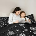 thumbnail image 6 of jejeloiu Cute Snowflake Queen Comforter Set,Hello Winter Bedding Sets,White Black Bedding Comforter Set For Girls Kids,Luxury Bedroom Decor Reversible,3 Pieces, 6 of 8