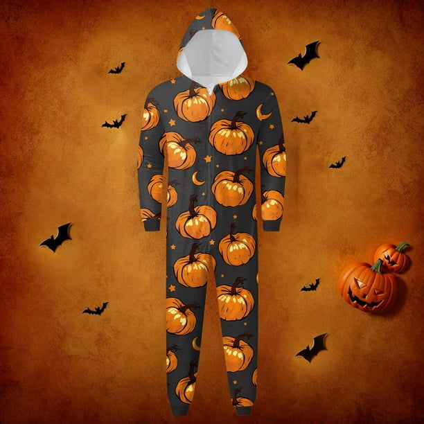 Halloween Pajamas Long Sleeved Zippered Family Matching Jumpsuit Romper Family Halloween Costumes Family Pajamas Matching Pjs