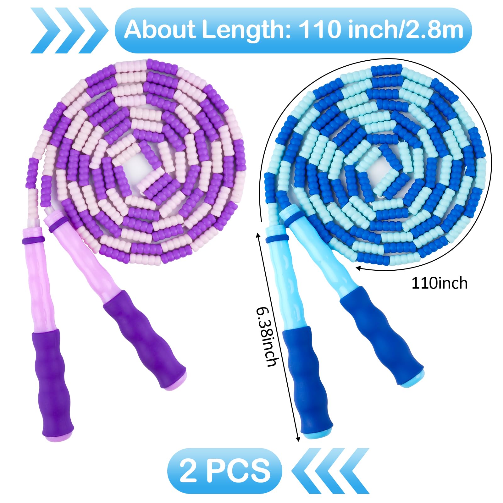 Adjustable Jump Ropes Segmented Soft Beaded Skipping Rope
