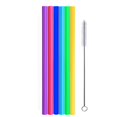 thumbnail image 3 of Yuarrent 1 Juego de pajitas de silicona reutilizables sin olor a impurezas tubos de succión Colorfast fácil de limpiar con cepillo de limpieza para Cocina y Comedor No.2 Yuarrent HA041346-02, 3 of 6