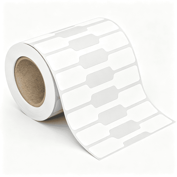 CCOCC 500 Pcs Jewelry Price Tags Stickers Roll for Necklace Earring Price Identify, Self Adhesive White Blank Dumbbell Jewelry Tags Stickers for Bracelet, Ring, Clothing Display