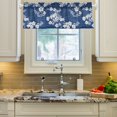 thumbnail image 2 of Yayeee Kitchen Valance Rod Pocket 54" x 18" Living Room Window Curtain, Floral Ocean Waves, 2 of 6