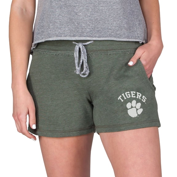Women's-Concepts Sport Green Clemson Tigers Mainstream French Terry Tri-Blend Shorts