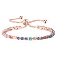 thumbnail image 1 of Visland Femmes Bracelet Multicolore Cubique Zircone Dames Réglable Perles Bracelet pour Fête, 1 of 8