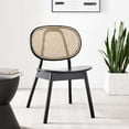 thumbnail image 4 of Side Dining Chair, Set of 2, Black, Wood, Modern Contemporary Farmhouse Coastal, Kitchen Room Cafe Bistro Restaurant Hospitality, 4 of 10