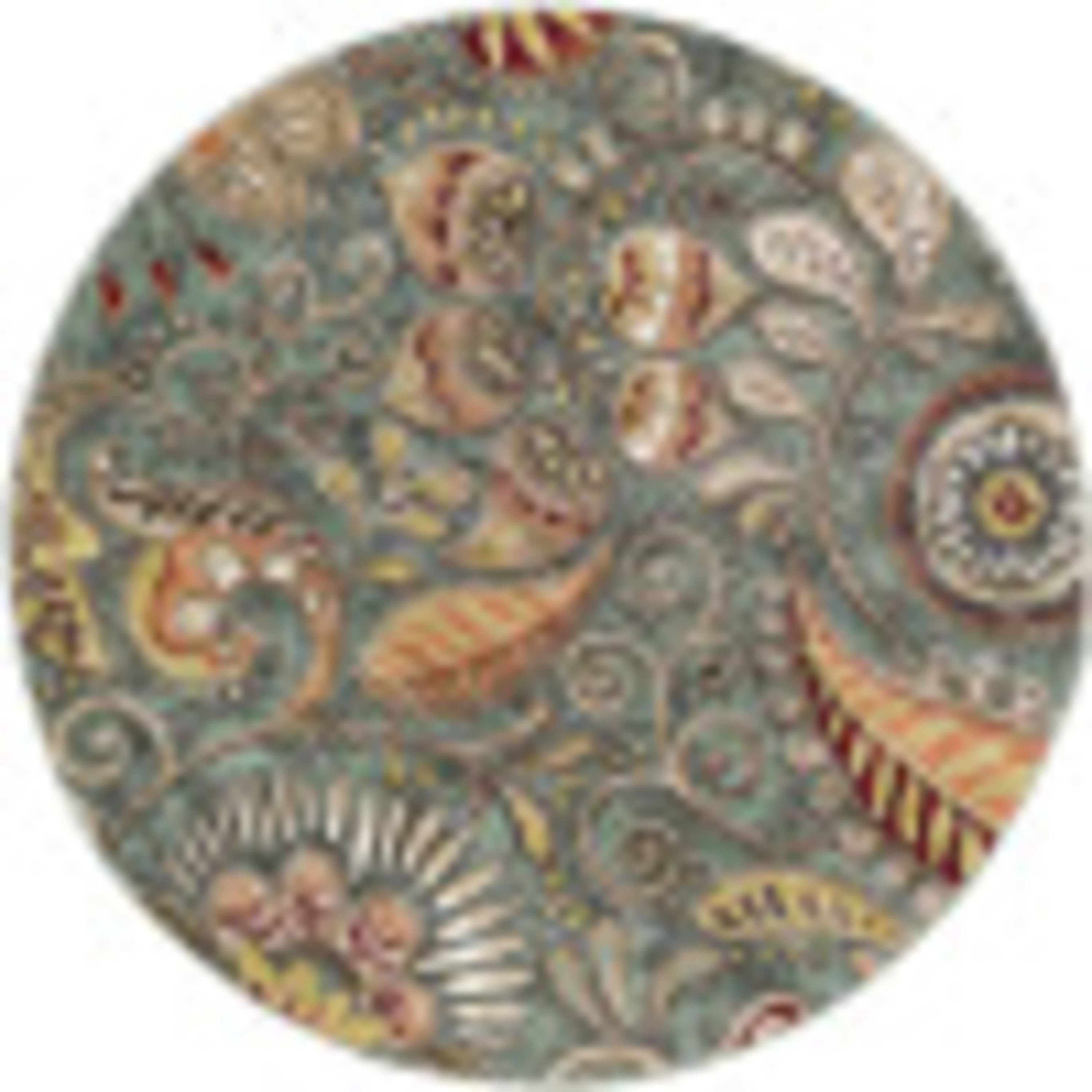Capri Transitional 8' Round Seafoam and Beige Polypropylene Indoor Area Rug