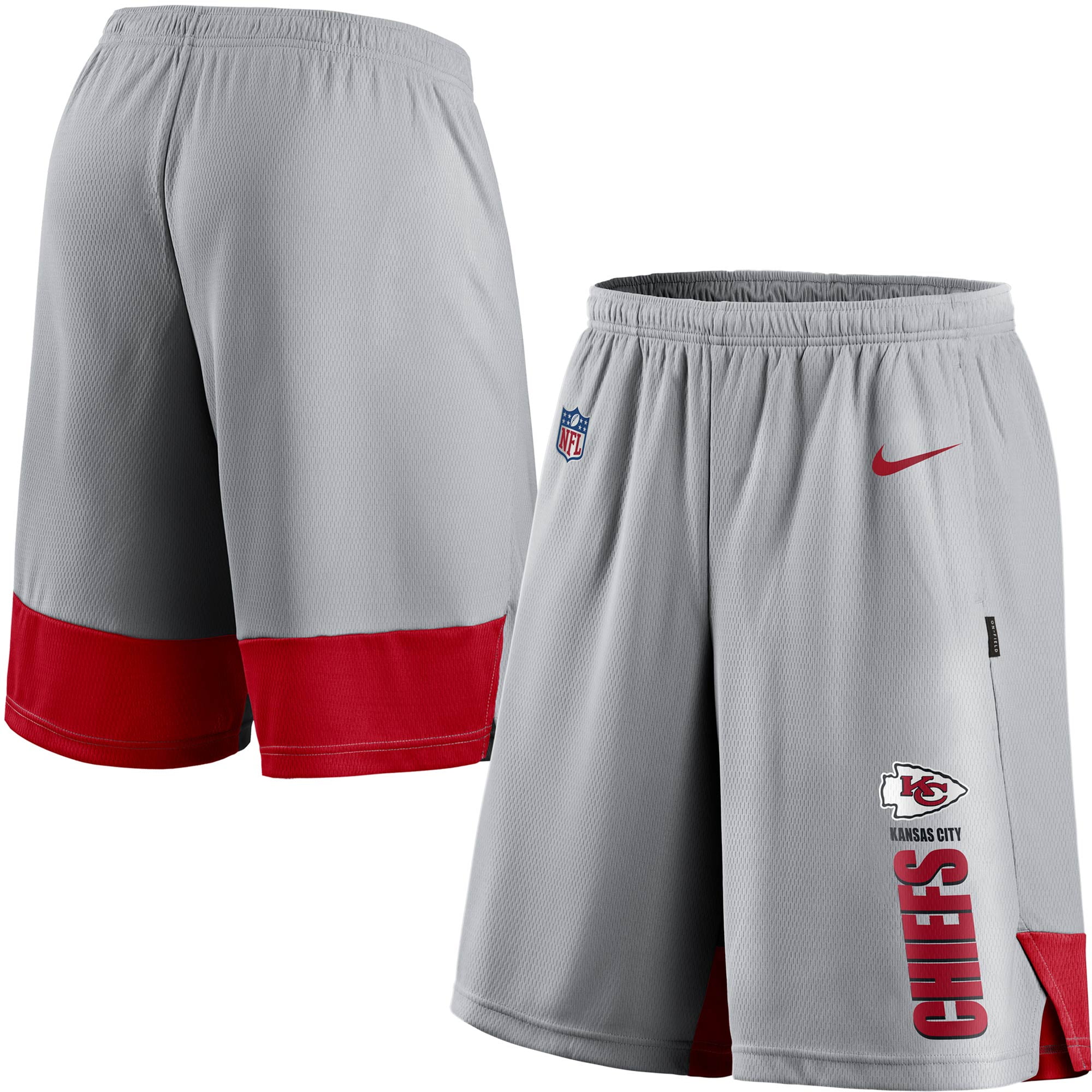 grey and red nike shorts