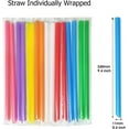 thumbnail image 2 of LQQBOX 100 PCS Individually Packaged Colorful Jumbo Smoothie Straws, Large Wide Milkshake Disposable Plastic Drinking Straw, 0.4" Diameter and 9.4" long, Random color, 2 of 8