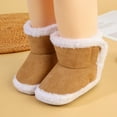 thumbnail image 4 of Ketyyh-chn99 Baby Cozy Fleece Booties Kids Shoes Newborn Infant Baby Boys Girls Fleece Booties Soft Shoes Non Skid Winter Warm Slippers Khaki,5, 4 of 5