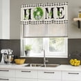 thumbnail image 4 of Rustic Home Curtain Valances for Windows, Kitchen Valance Window Treatments Panel 2 Pack, Eucalyptus Leaves Floral Beige Buffalo Plaid Rod Pocket Short Curtains for Bathroom Bedroom 42 x 12 Inch, 4 of 8